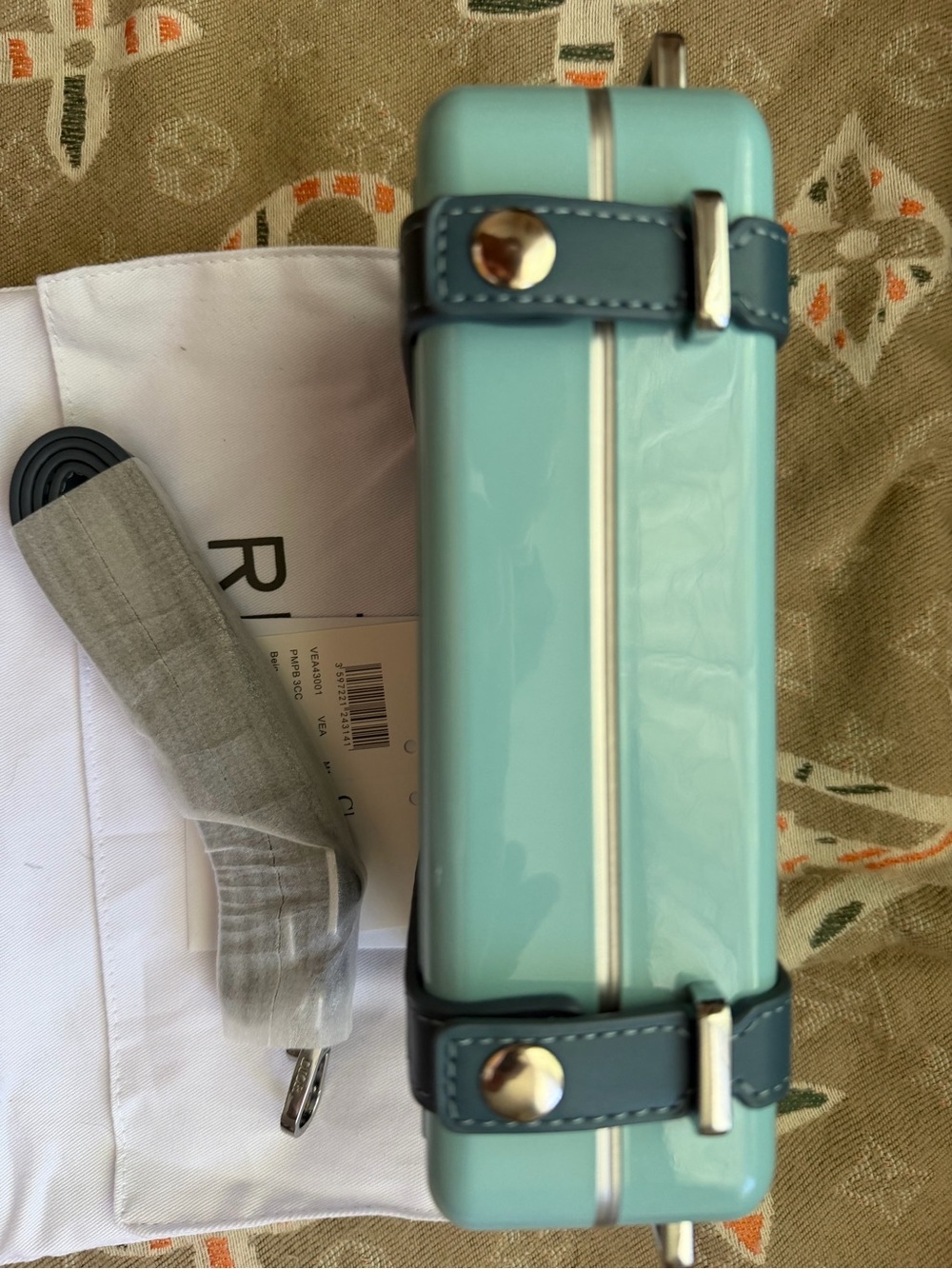 Mint Blue Mini Luggage-Inspired Crossbody Bag - Picture 4 of 7